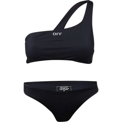 Off-White Dames/Dames Tweedelig Badpak (Zwart, Wit)