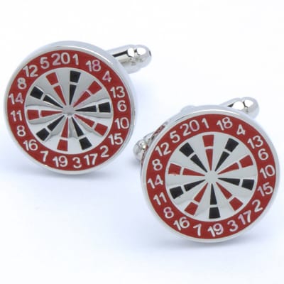 Manchetknopen - Dartbord Darten Dartsport Rood Zwart