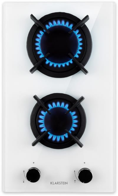 Klarstein Gaskookplaat Gasfornuis, 2-pits , Inbouw Gaskookplaat voor Thuis & Camper, Campingkookplaat met Glasplaat, Gasfornuis voor Propaan en Aardgas, RVS Gaskookplaat met Wokbrander 4200 Watt,4 kW 115 cm - voor Keuken - elektrische Ontsteking