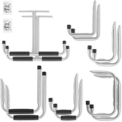 Ophangsysteem voor Zware Gewichten - Set van 12 Haken voor Garage, Schuur of Werkplaats - Draagkracht tot 40kg