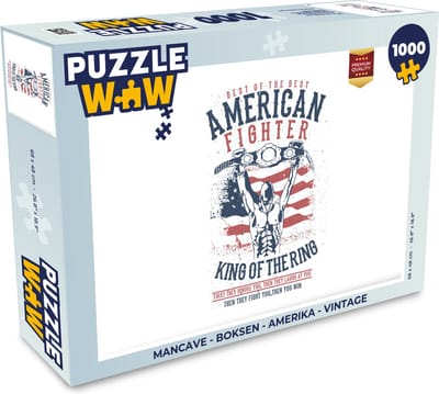 Puzzel Mancave - Boksen - Amerika - Vintage - Legpuzzel - Puzzel 1000 stukjes volwassenen