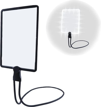 5-voudige leesloep met flexibele zwanenhals en LED-verlichting voor helder lezen