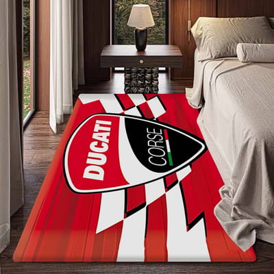 D-Ducati Motorfiets LOGO Vloermat Rechthoekig Antislip Huis Zacht Badmat Voordeur Binnen Buiten Mat Welkomstmat 60x90 cm