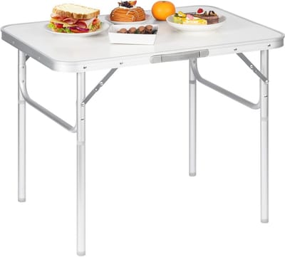 Klapbare Picknicktafel van Aluminium en MDF met Verstelbare Hoogte - Lichtgewicht en Duurzaam