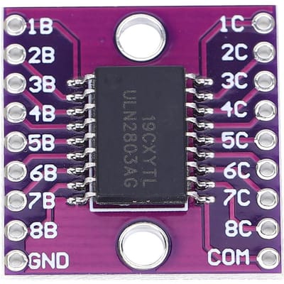 2 stuks Darlington Transistor Arrays Module ULN2803A Industrieel Elektrisch Accessoire Paars 50V