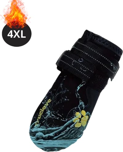 Bovista Hondenschoenen Pootbeschermer - Hondenschoenen - 4 Stuks - Hondenschoentjes - Pootbescherming Hond - Waterbestendig - Antislip - Zwart - 4 XL