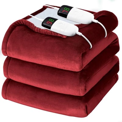 Elektrische deken - Verwarmde deken - Warmte en comfort - Dubbele controle zones - 228 x 274 cm - Grijs