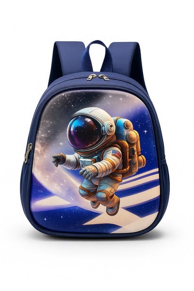 BoefieBoef Astronaut Kinderrugzak 7L - Avontuurlijk Schooltasje Peuter Kleuter J&M - Lichtgewicht (230g) Nylon PVC - Cadeau - 28x23x10cm