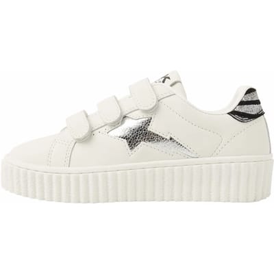 British Knights - Bliss Velcro Meisjes Sneakers Laag - Maat 28 - Wit/Zilver/Zebra - Meiden Schoenen