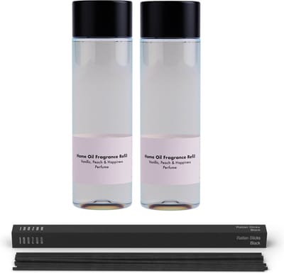 JANZEN Home Fragrance Refill &C Vanilla Peach & Happiness 2-pack Incl. Gratis Sticks