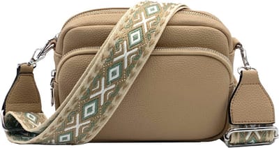 Dames Schoudertas Beige – Trendy Damestas – Bag Strap – Kleine Schoudertas met Ritssluiting – Cadeau Dames - Moederdag