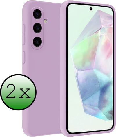 Hoesje 2 Stuks - Geschikt voor Samsung Galaxy A35 - Sterk & Shockproof - Case Siliconen - Back Cover - Telefoon Hoes - Lila