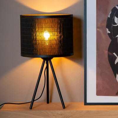 Lucide TAGALOG - Tafellamp - Ø 26 cm - 1xE27 - Zwart - Japandi