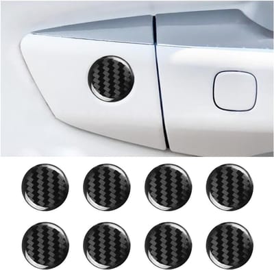 Set van 8 Beschermstickers voor Deursloten - Duurzame Carbon Fiber Stickers voor Auto en Deur - Eenvoudig in Gebruik en Effectieve Bescherming