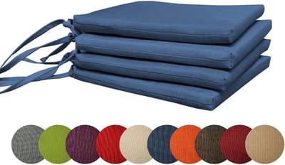 Tuinkussens Stoelenset - Zitkussens Kussens - Buiten Zitten - Duurzaam Materiaal - Set Van Vier - Blauw