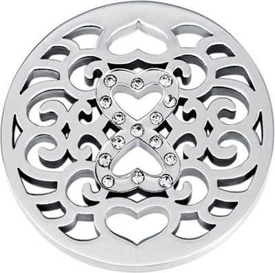 Quiges - Munthouder Munt 25mm Infinity met Zirkonia Zilverkleurig - EPRS040