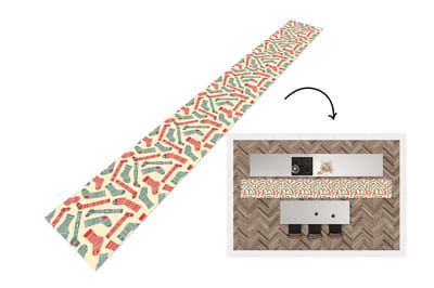 Keukenloper - Keukenmat - Kerst - Sokken - Patronen - 400x50 cm - Keuken vloerkleed