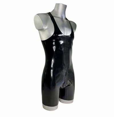 Latex rubberen bodysuit - Open kruis en billen functie - Rits - 100% Latex - Jumpsuit