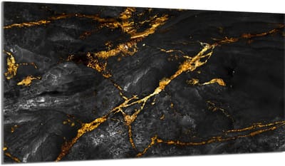 TMK ArtDeko - Scherm voor Kookplaat - 90x52cm - Glas - Marmer Look