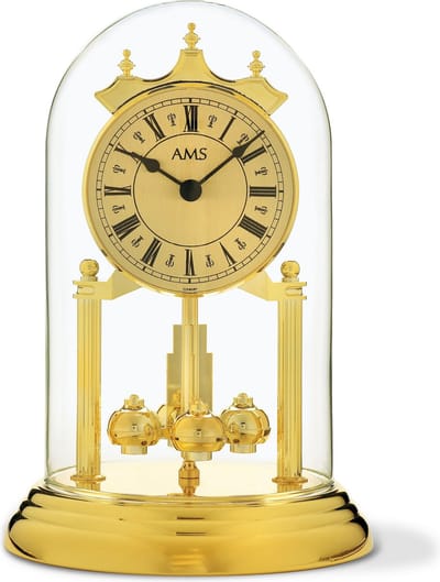 AMS J1203 - Tafelklok - Analoog - Mineraal glas - Kunststof - Goudkleurig