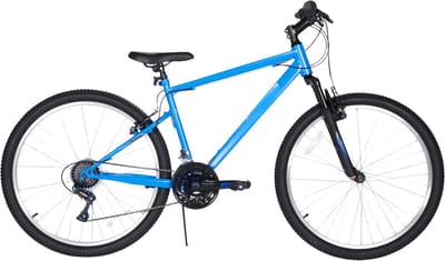 Mountainbike – Voor heren en dames – 18 snelheden, stalen frame, V-rem, hardtail – 66-69 cm, blauw