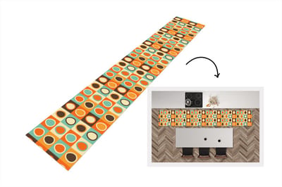 Keukenloper 300x50 cm - Keukenmat vinyl Retro - Patronen - Ei - Keukenmatten loper - Keuken vloerkleed tapijt