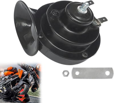 Motorfiets Elektrische Hoorns Waterdicht met Ronde Luidspreker 12V - Zwarte Motorfiets Scooter Accessoire Hoge Kwaliteit.
