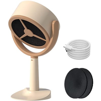 Draagbare Oplaadbare Afzuigkap, Desktop Afzuigkappen met 2 Windsnelheden voor Koken Binnen BBQ beige