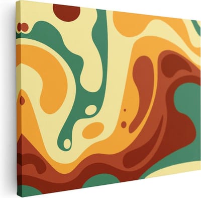 Artaza Canvas Schilderij Organische Kunst - 40x30 cm - Klein - Muurdecoratie Abstract - Wanddecoratie Woonkamer - Kamer Accessoires