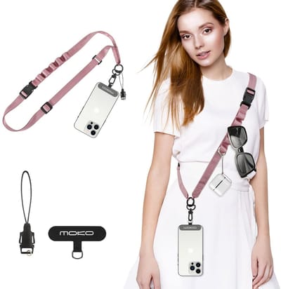 Dailygoody - Universele telefoon lanyard - Verstelbare crossbody riem - Handen vrij tijdens activiteiten - 140 cm - Geschikt voor de meeste smartphone...