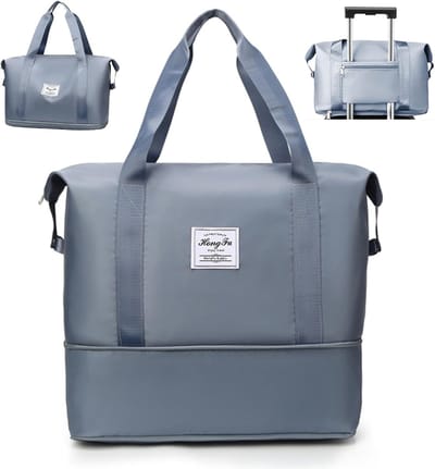 Reisduffeltas voor Dames - Grote Draagtas voor Handbagage - Uitbreidbare Sporttas met Trolleyhoes - Ideaal voor Vakantie en Fitness