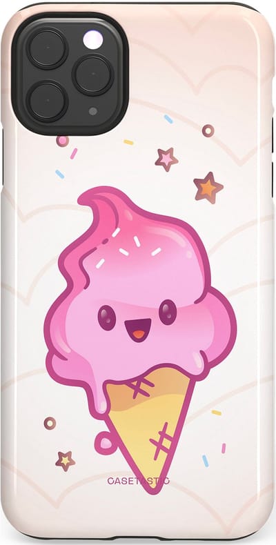 Casetastic Hoesje Geschikt voor Apple iPhone 11 Pro Max - Stijlvolle Beschermende Duo-layer Case - Roze Kawaii Dessert