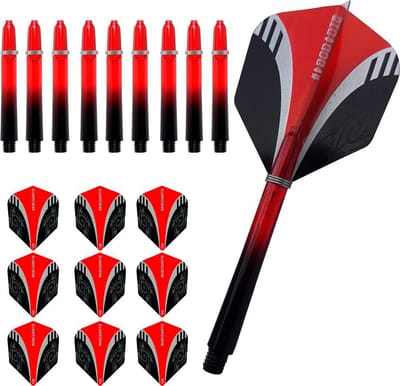 ABC Dart - Dart Flights en Darts Shafts Short - Tribal rood - 3 sets
