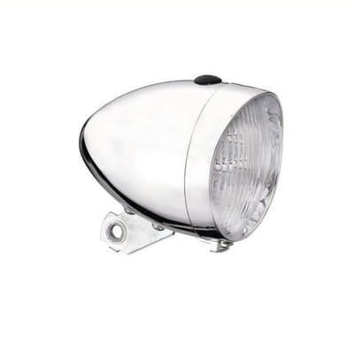 Falkx Koplamp fiets - 3 krachtige LEDs - batterijvoeding - zilver - werkplaatsverpakking