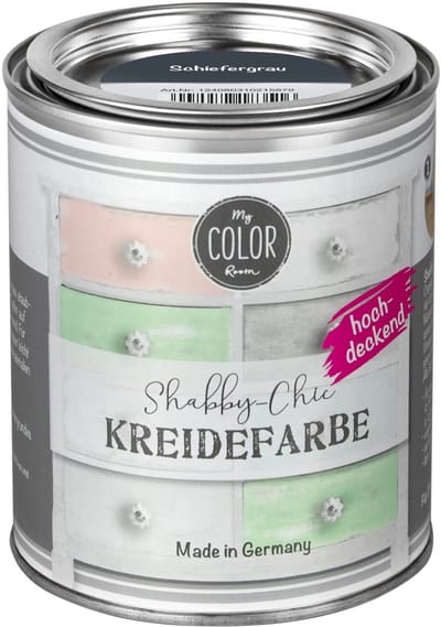 My COLOR Room Shabby Chic Krijtverf - Meubelverf Zonder Schuren - Waterbasis - Leigrijs - 750 ml