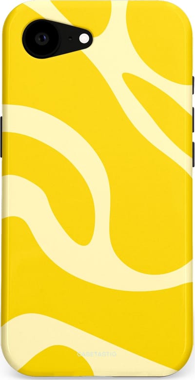 Casetastic Hoesje Geschikt voor Apple iPhone 16e Magsafe - Stijlvolle Beschermende Duo-layer Case - Citroen Gele Zonnestraal