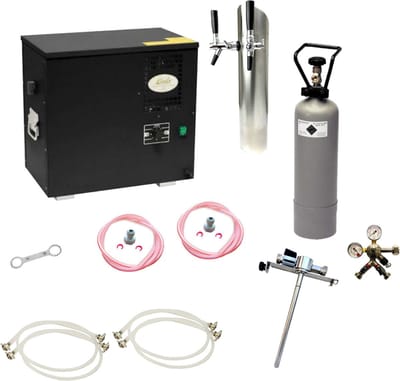 Complete Set - Biertap - AS-40, 2-kraans - Waterbadkoeler - Thuistap - Bierkoeler - met Adapter 5 liters