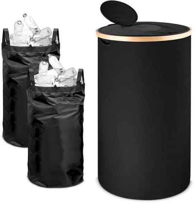 Unyqoos® en ruime flessenverzamelcontainer met dubbellaags deksel en binnenzakken