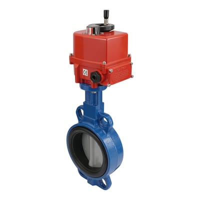 Elektrische Vlinderklep DN40 120-240V AC/DC Lug GGG40 FKM AG5