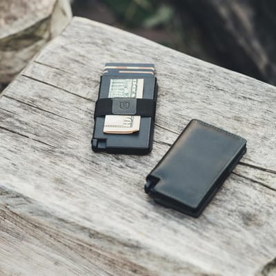 Kaarthouder Portemonnee - Minimalistische Wallet - Snelle Kaart Toegang - RFID Blokkerend - Slank Aluminium - Staalblauw