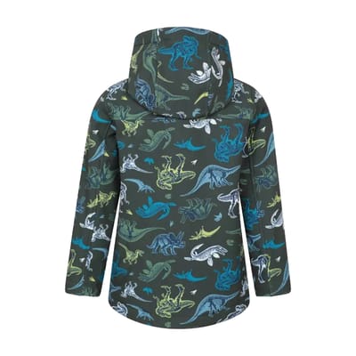 Mountain Warehouse Kinder/Kids Exodus Dinosaurussen Waterafstotend Zacht Shell Jasje (Donkergroen)