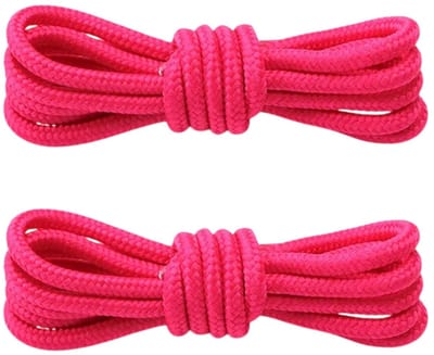 Fako Fashion - Schoenveters - Veters - Rond - Gevlochten - 5mm - 100cm - 1 Paar - 2 Stuks - Fuchsia