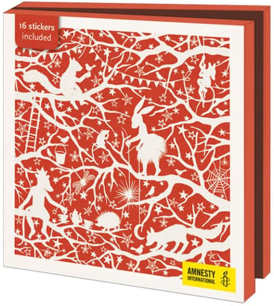 Kaartenmapje met env, vierkant: Christmas Paper Creations, Geertje Aalders, Amnesty
