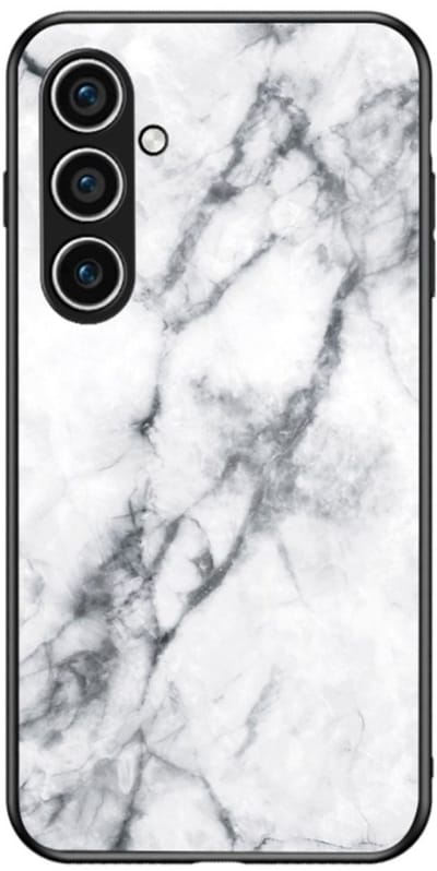 Coverup Hoesje - Geschikt voor Samsung Galaxy A36 Hoesje - Coverup Marble Glass Back Cover - Wit