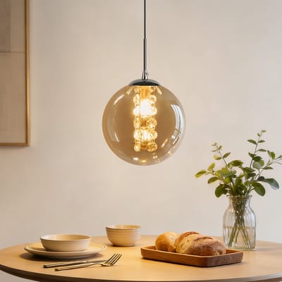 NETTLIFE Hanglamp Glazen – 1 Brand – Bernsteenkleurig – 120cm In Hoogte Verstelbaar – G9 – Voor Eetkamer Slaapkamer Bar-excl. lichtbron