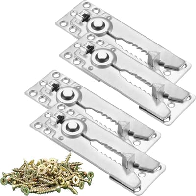 4 stuks 155 mm zeer sterke sectionele bankverbinders voor schuifbanken, universele pasvorm voor de meeste sectionele banken, woonkamermeubelconnectoren (zilver)