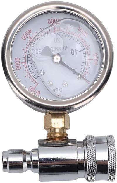 Hogedrukmeter - Drukindicator - Druk Meten - Dubbele Schaal - 6000 PSI - Zilver