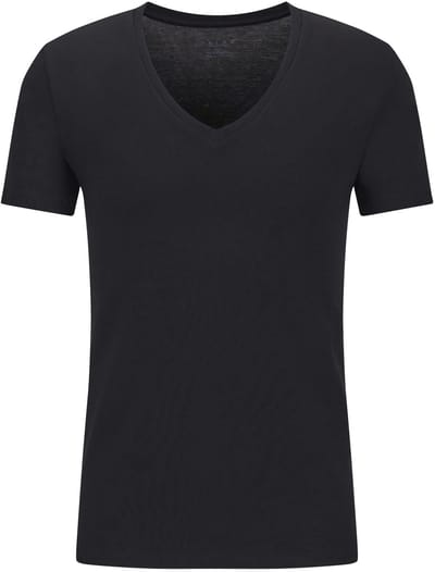 FALKE Daily Comfort Multipack Deep V Neck ademend katoen top van onderlaag heren zwart - maat S