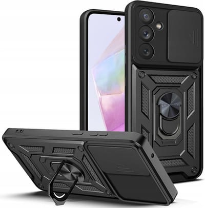 Hoesje geschikt voor Samsung Galaxy A35 - Techsuit Camshield Back Cover - Zwart