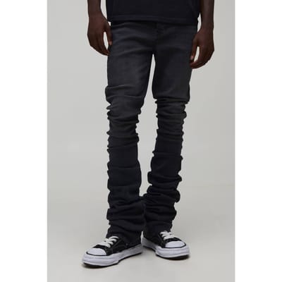 Skinny Flare Extreme Stacked Jeans | Charcoal | Size 50R